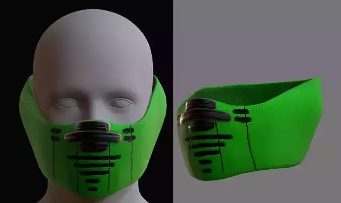 Gas mask helmet 3d model scifi Low-poly 