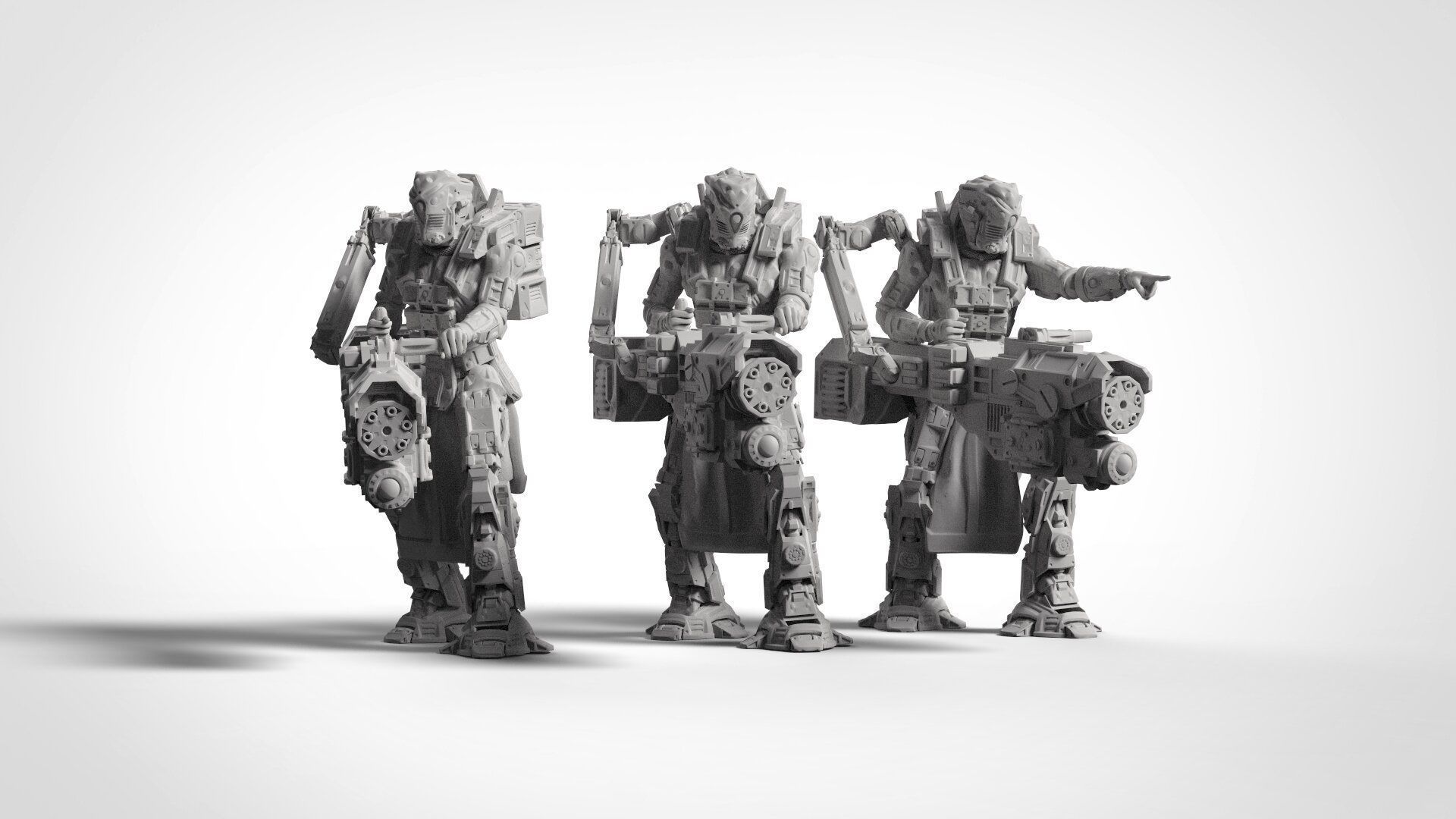 Infantry Kolass Chaingun Squad 3D Model Print 3D print model_4