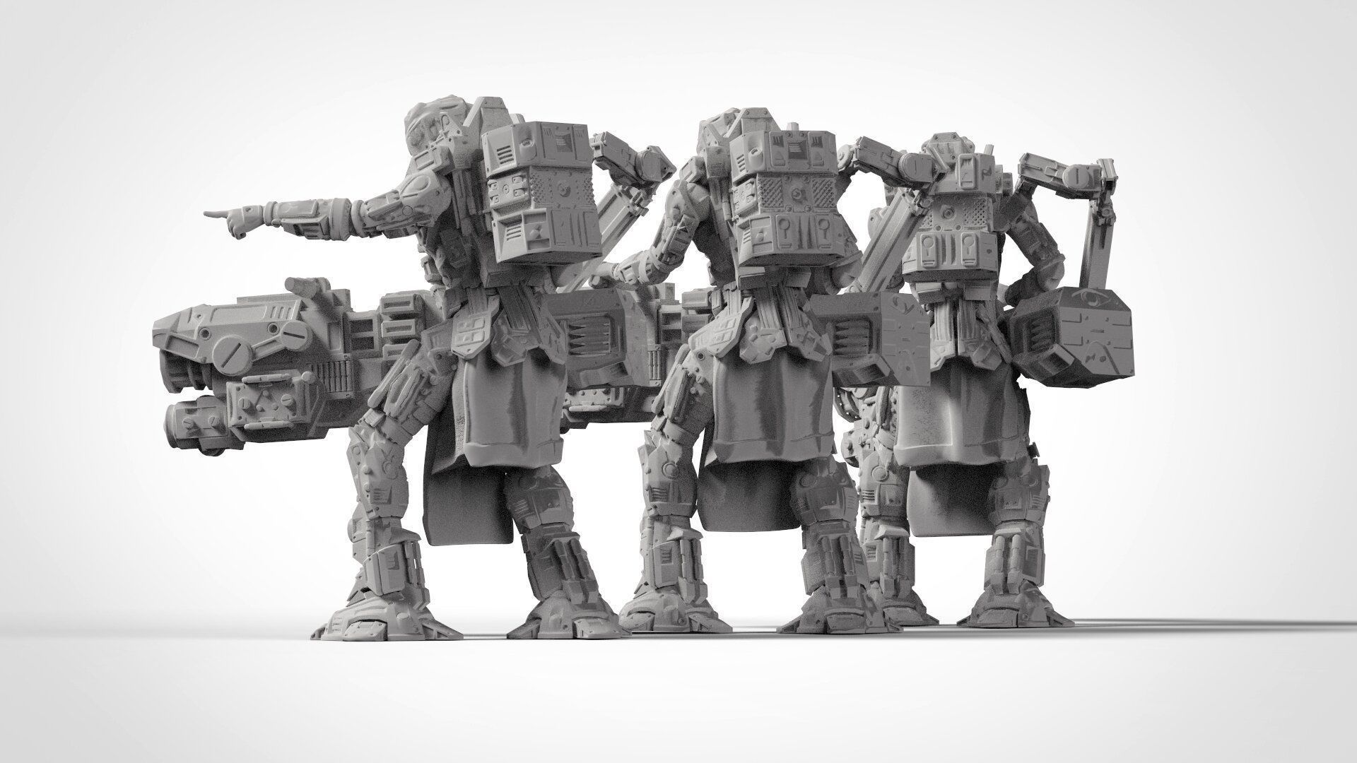 Infantry Kolass Chaingun Squad 3D Model Print 3D print model_6