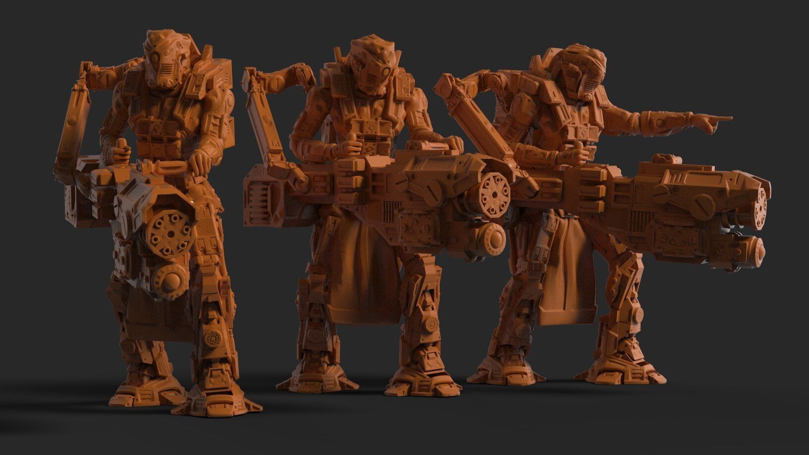 Infantry Kolass Chaingun Squad 3D Model Print 3D print model_1