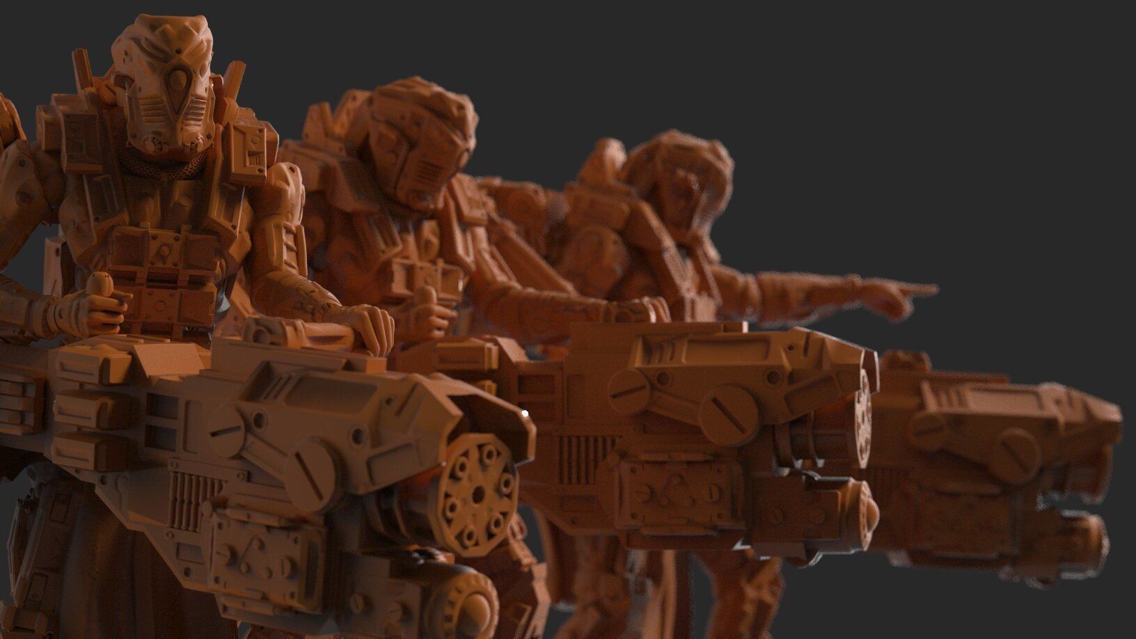 Infantry Kolass Chaingun Squad 3D Model Print 3D print model_2