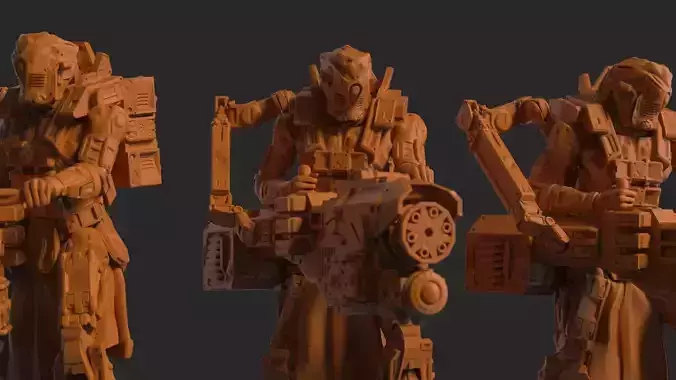 Infantry Kolass Chaingun Squad 3D Model Print