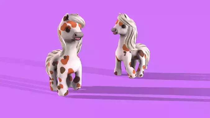 3d model pony polka dot Low-poly 3D model