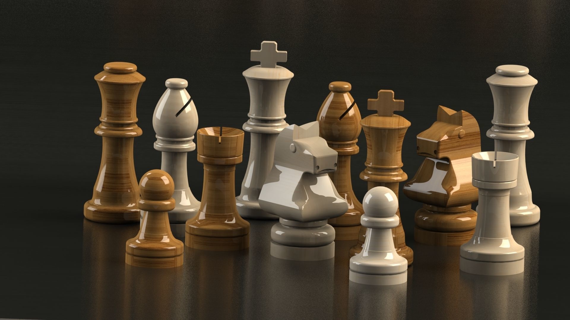 Chess board 3D print model_1