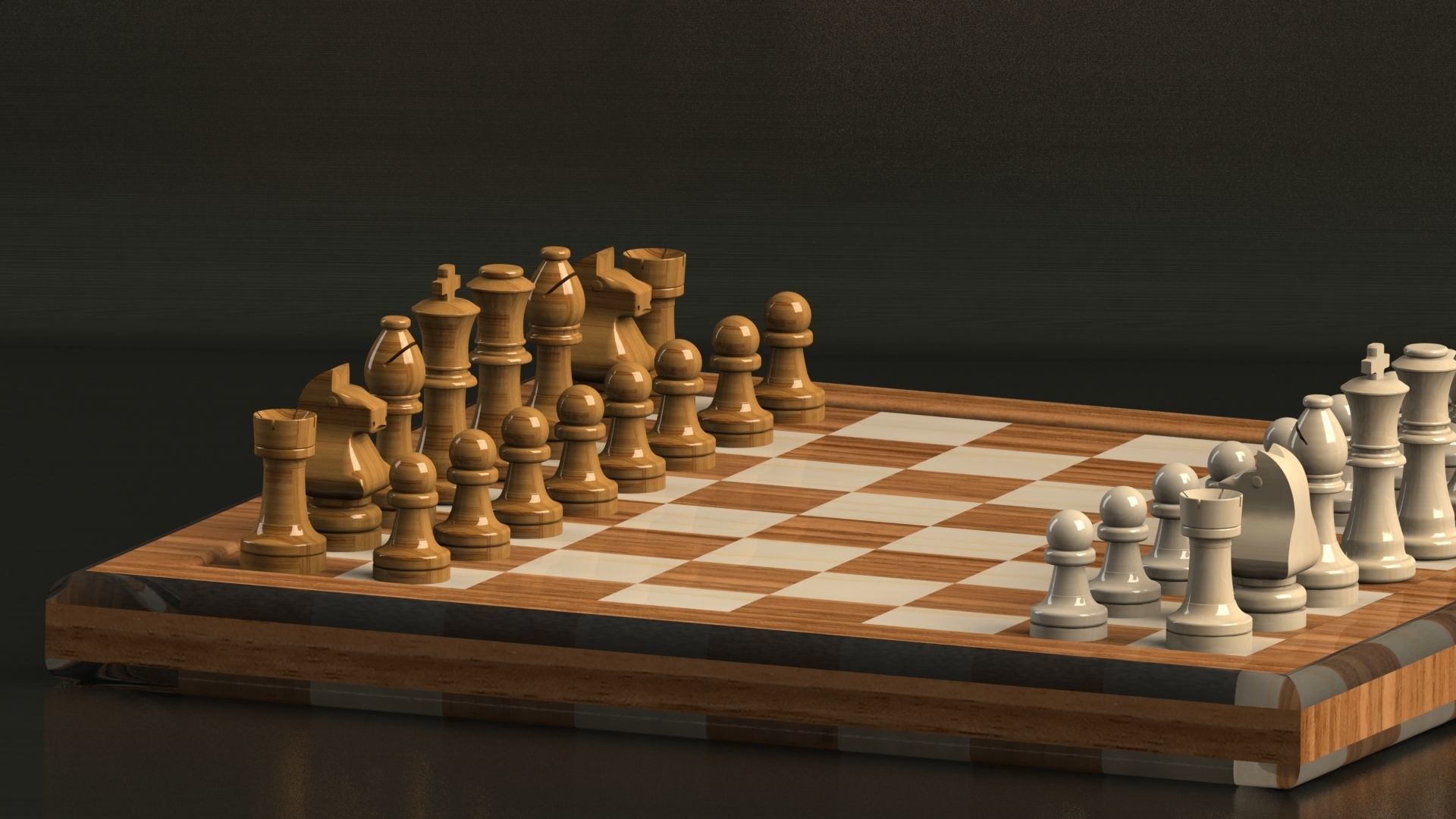 Chess board 3D print model_3