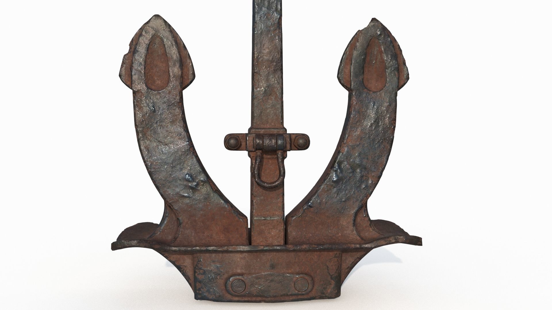 Old rusty anchor   3D model_3
