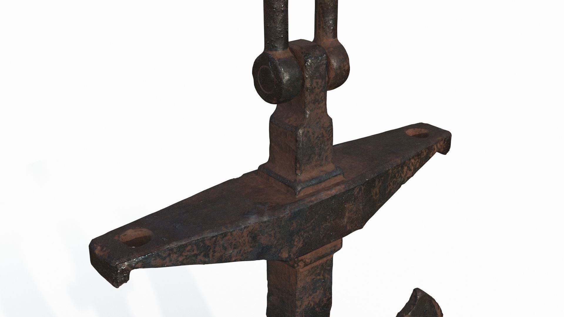 Old rusty anchor   3D model_4