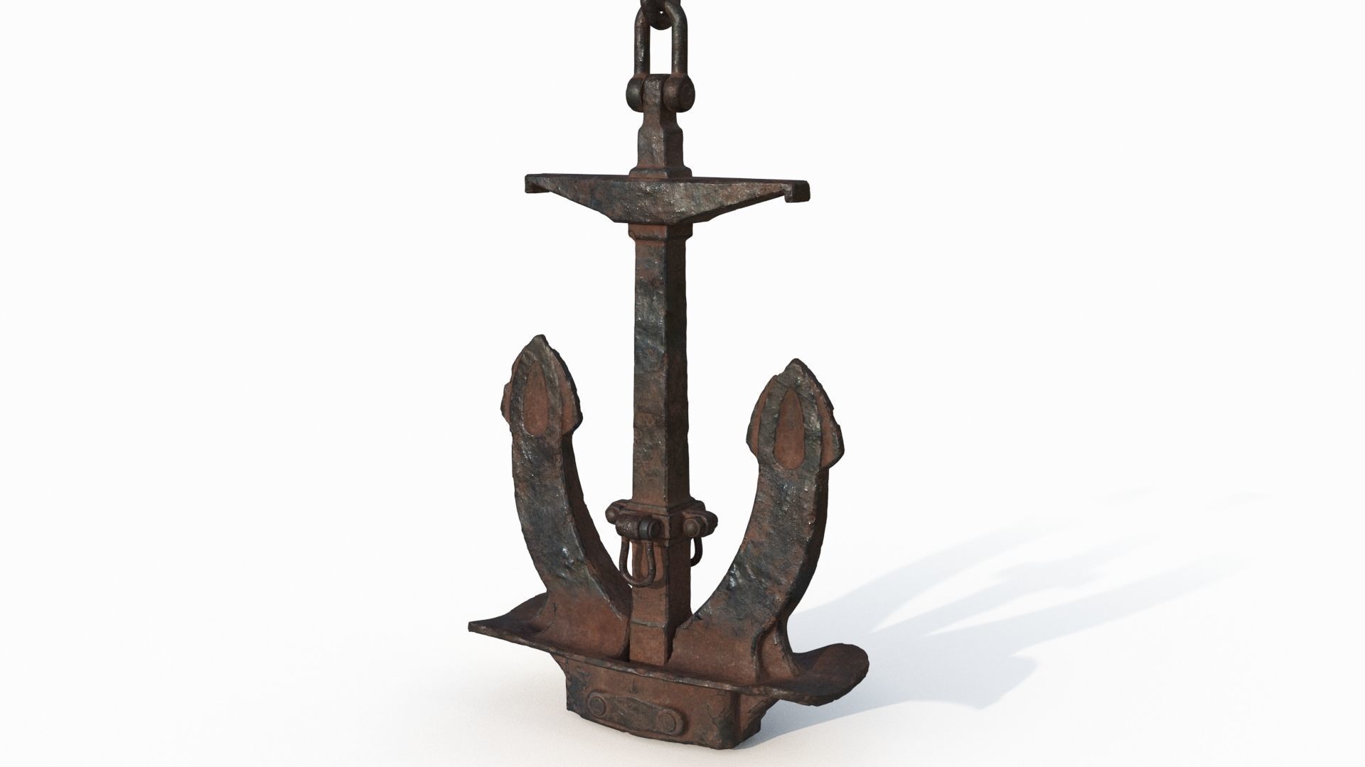 Old rusty anchor   3D model_2