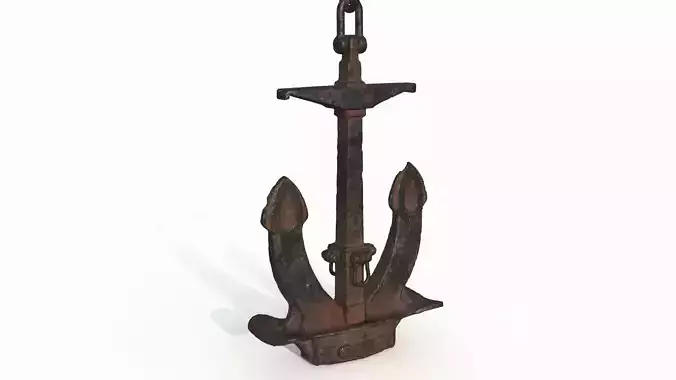 Old rusty anchor   3D model