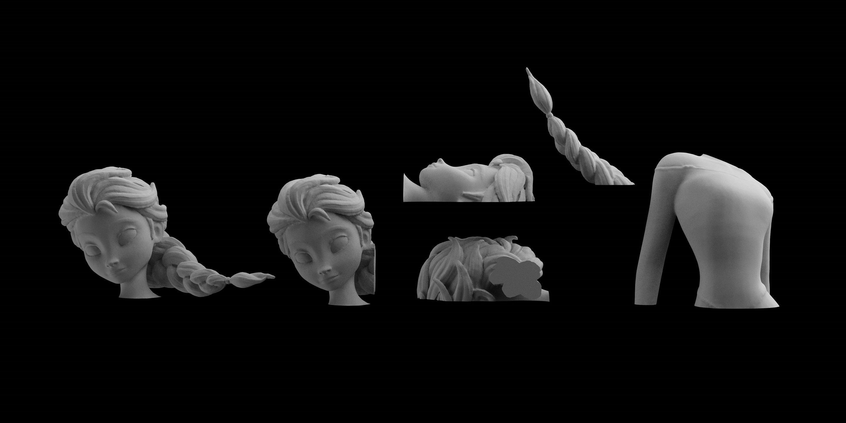 Disney Elsa Frozen Statue Sculpt 3D Princess printing figurine 3D print model_7