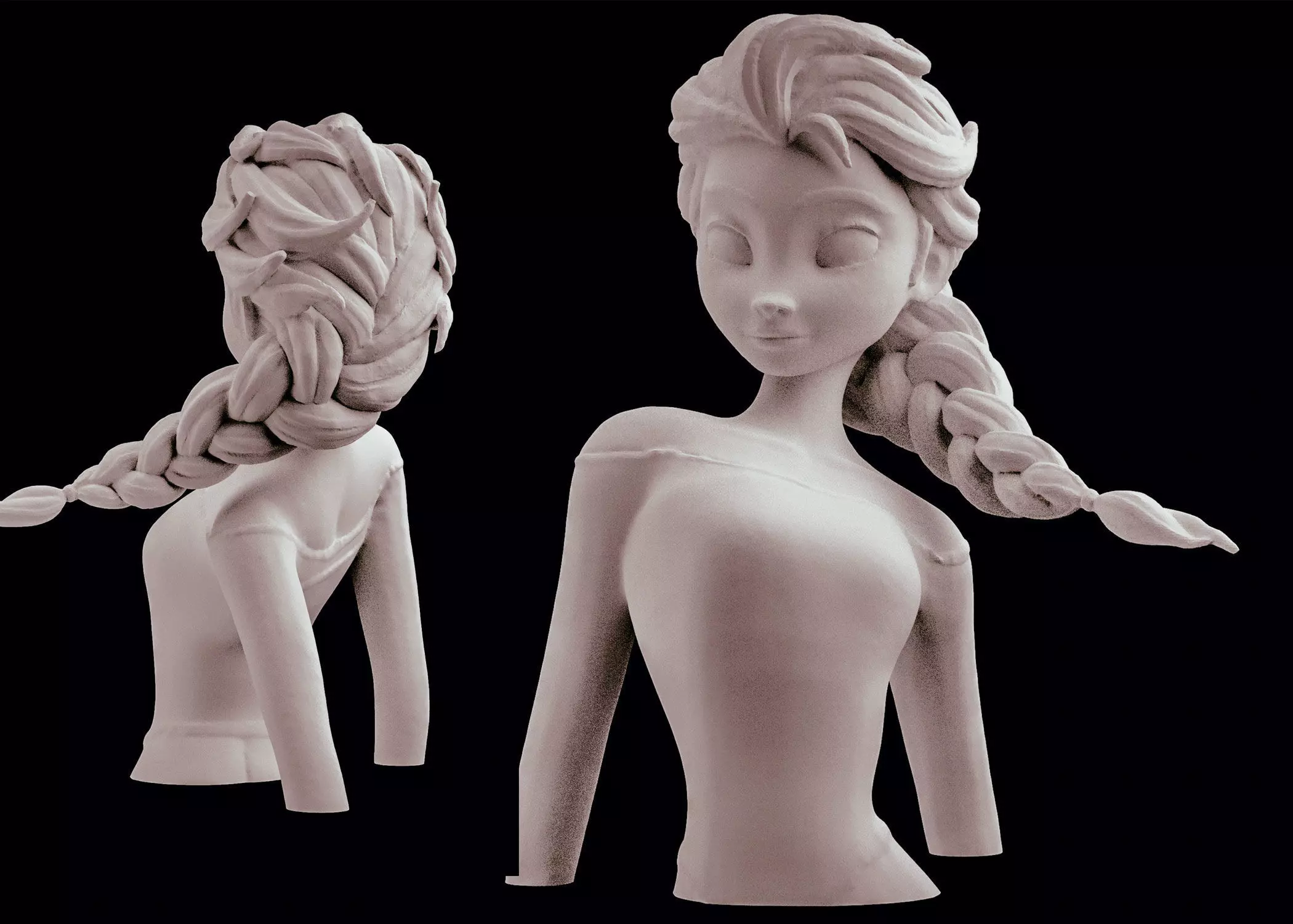Disney Elsa Frozen Statue Sculpt 3D Princess printing figurine 3D print model_0