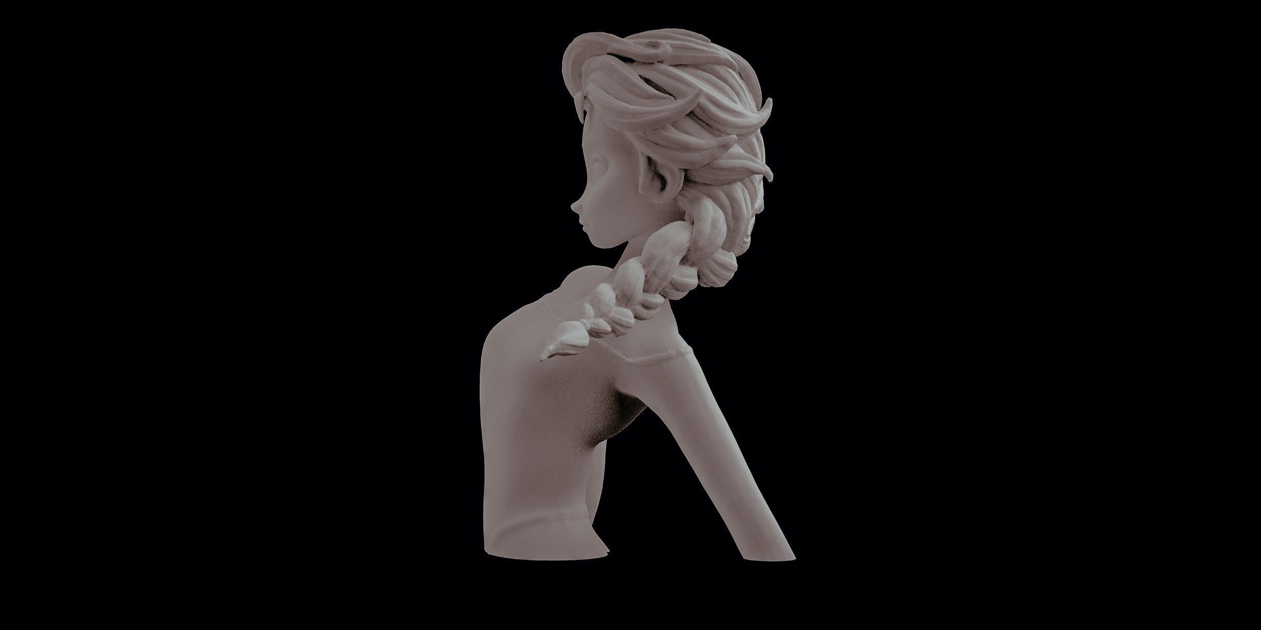 Disney Elsa Frozen Statue Sculpt 3D Princess printing figurine 3D print model_6