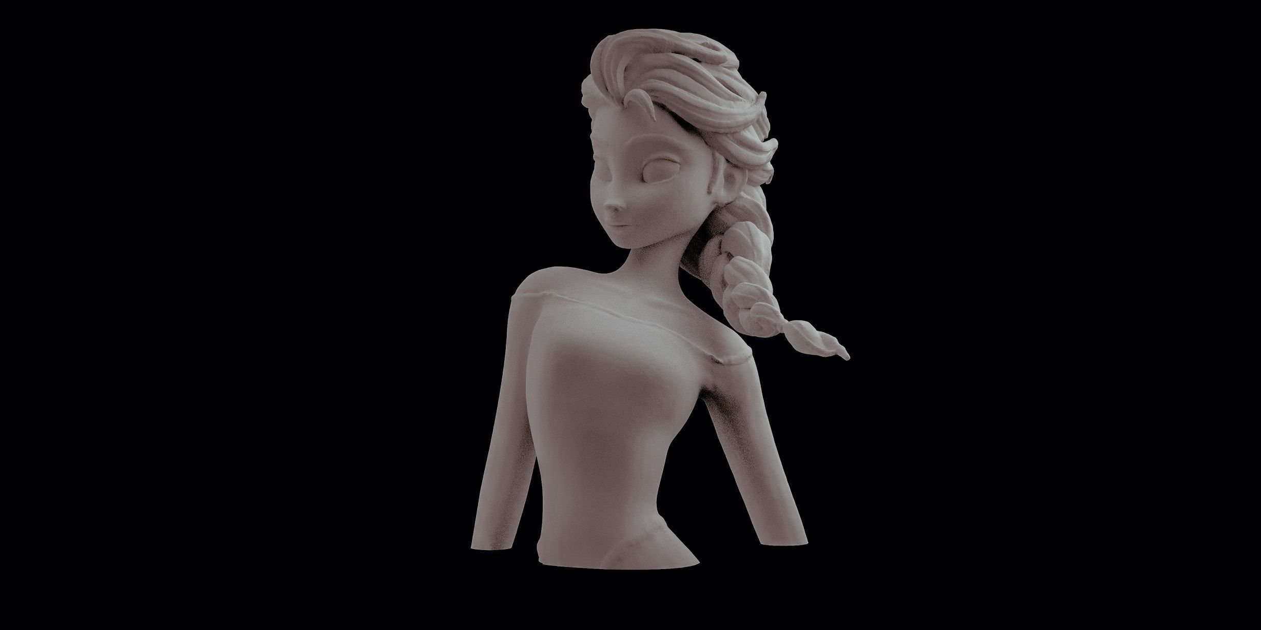 Disney Elsa Frozen Statue Sculpt 3D Princess printing figurine 3D print model_2