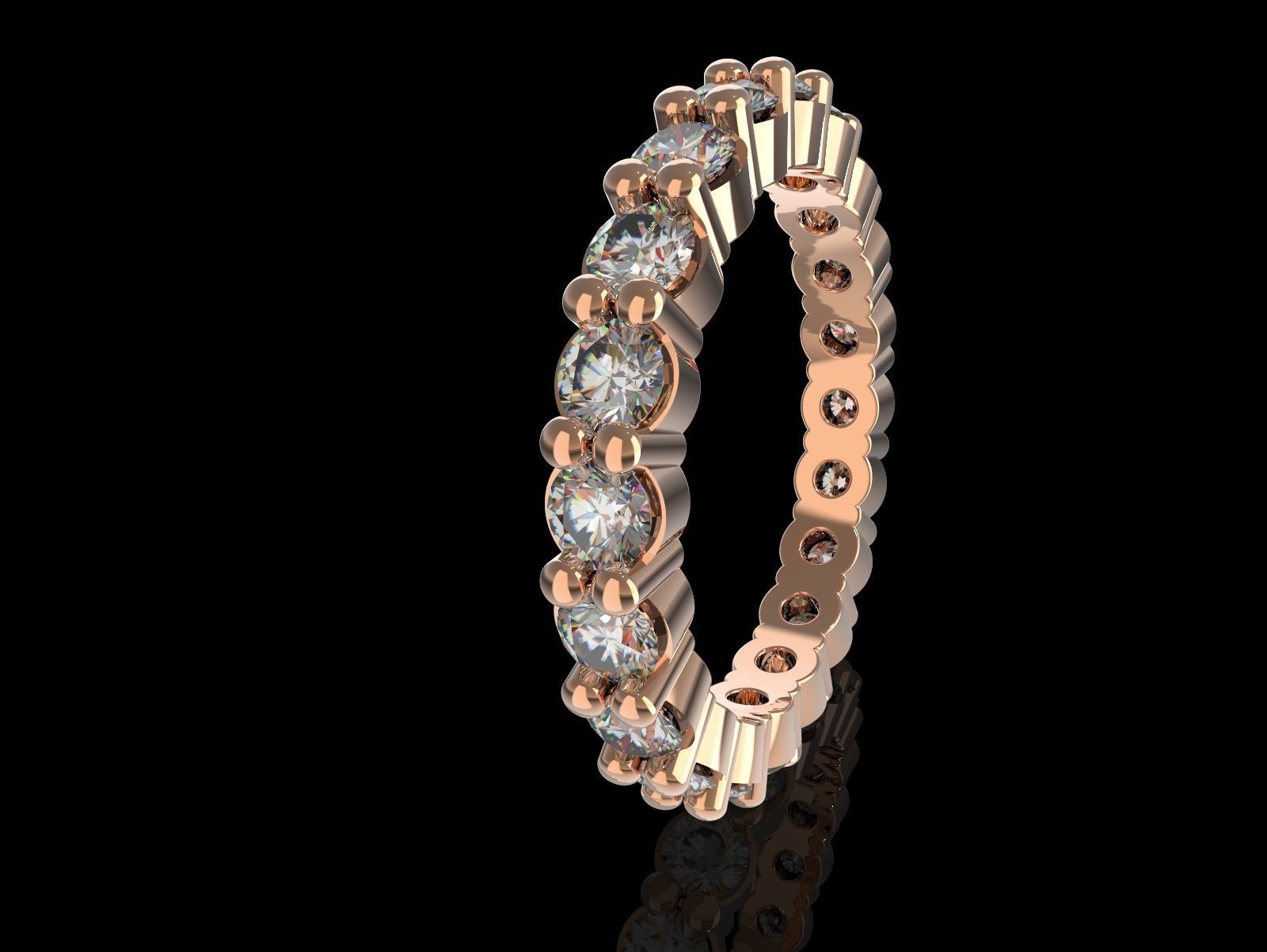 Ring band wedding 3D print model_2