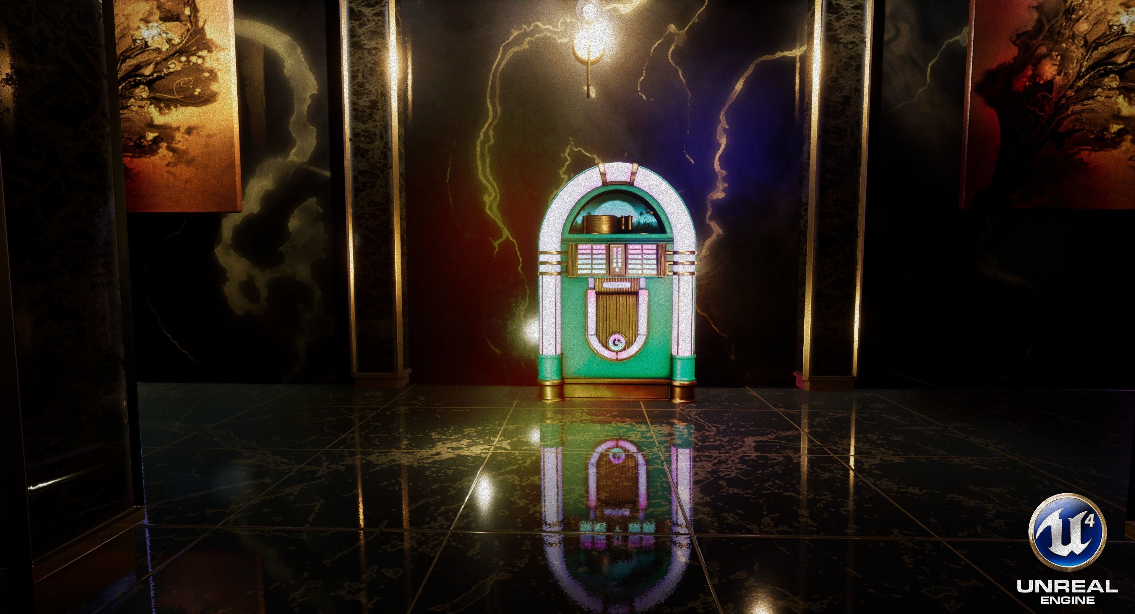 Jukebox retro Low-poly 3D model_14