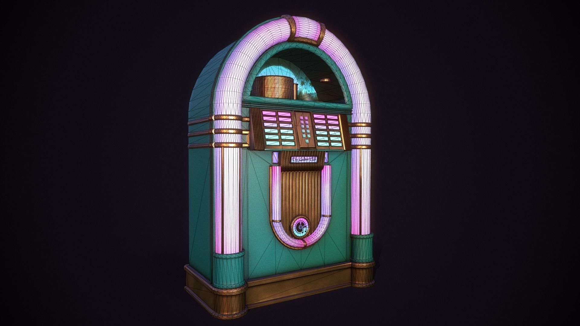 Jukebox retro Low-poly 3D model_9
