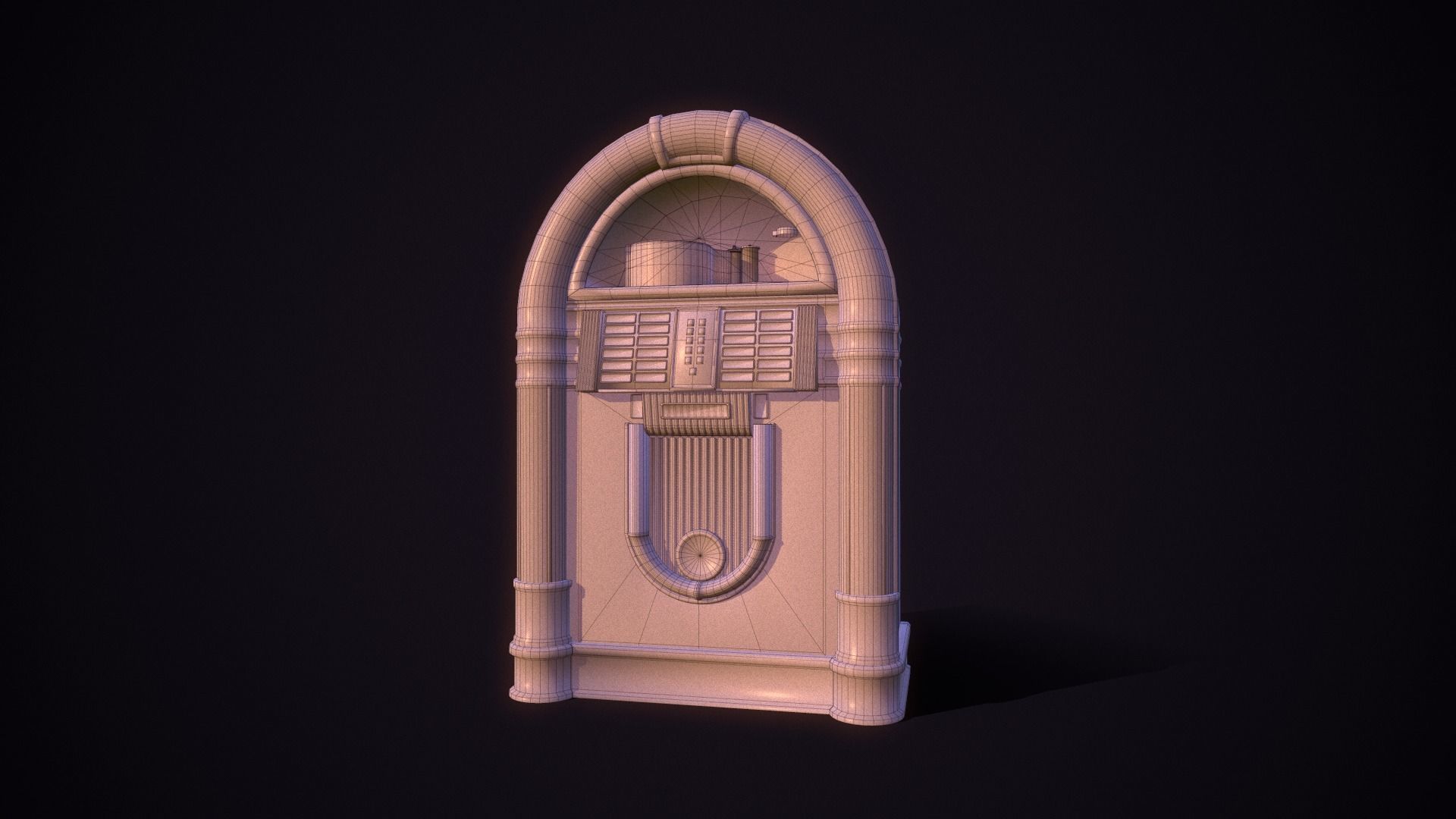 Jukebox retro Low-poly 3D model_5