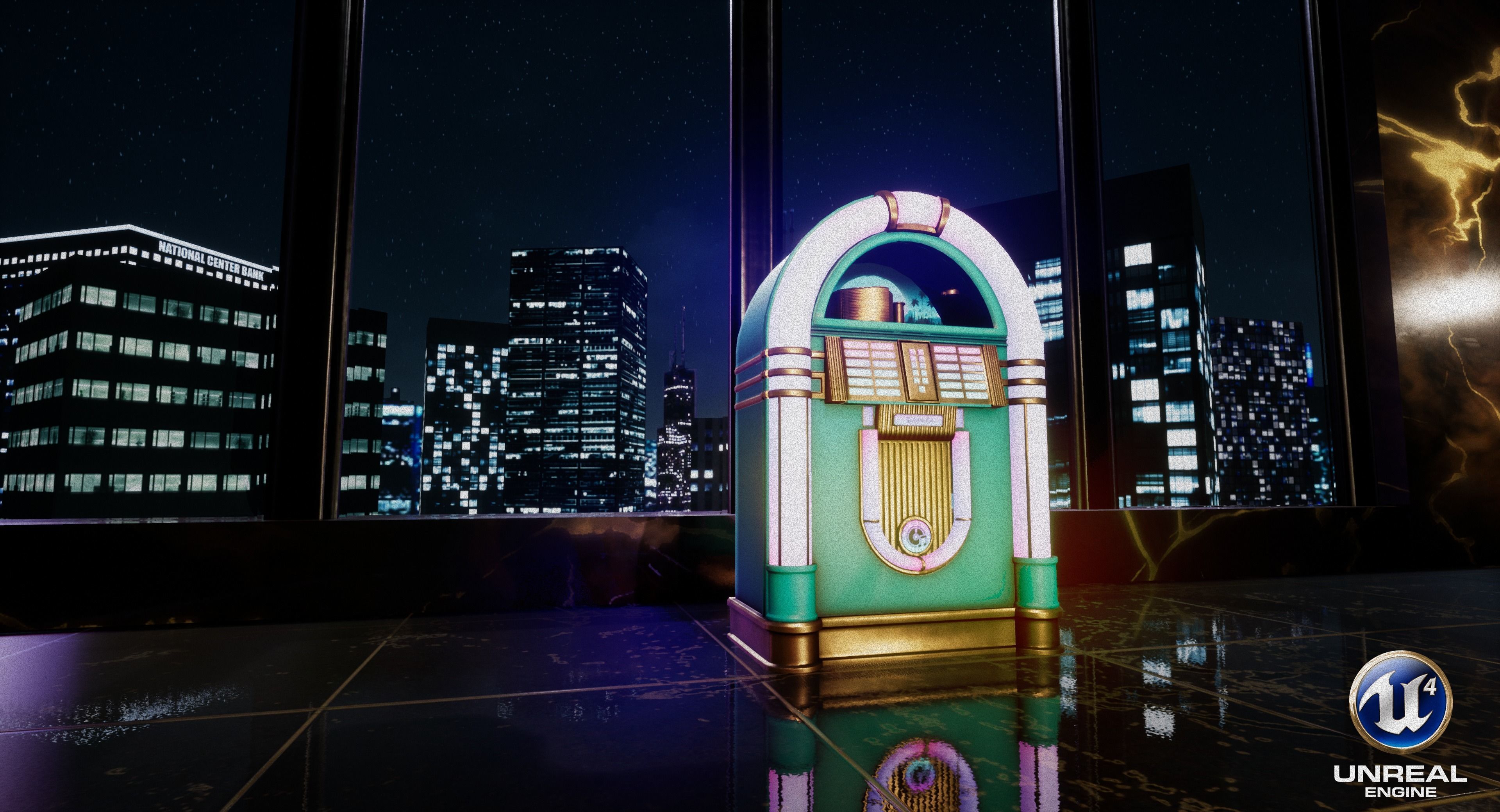 Jukebox retro Low-poly 3D model_11
