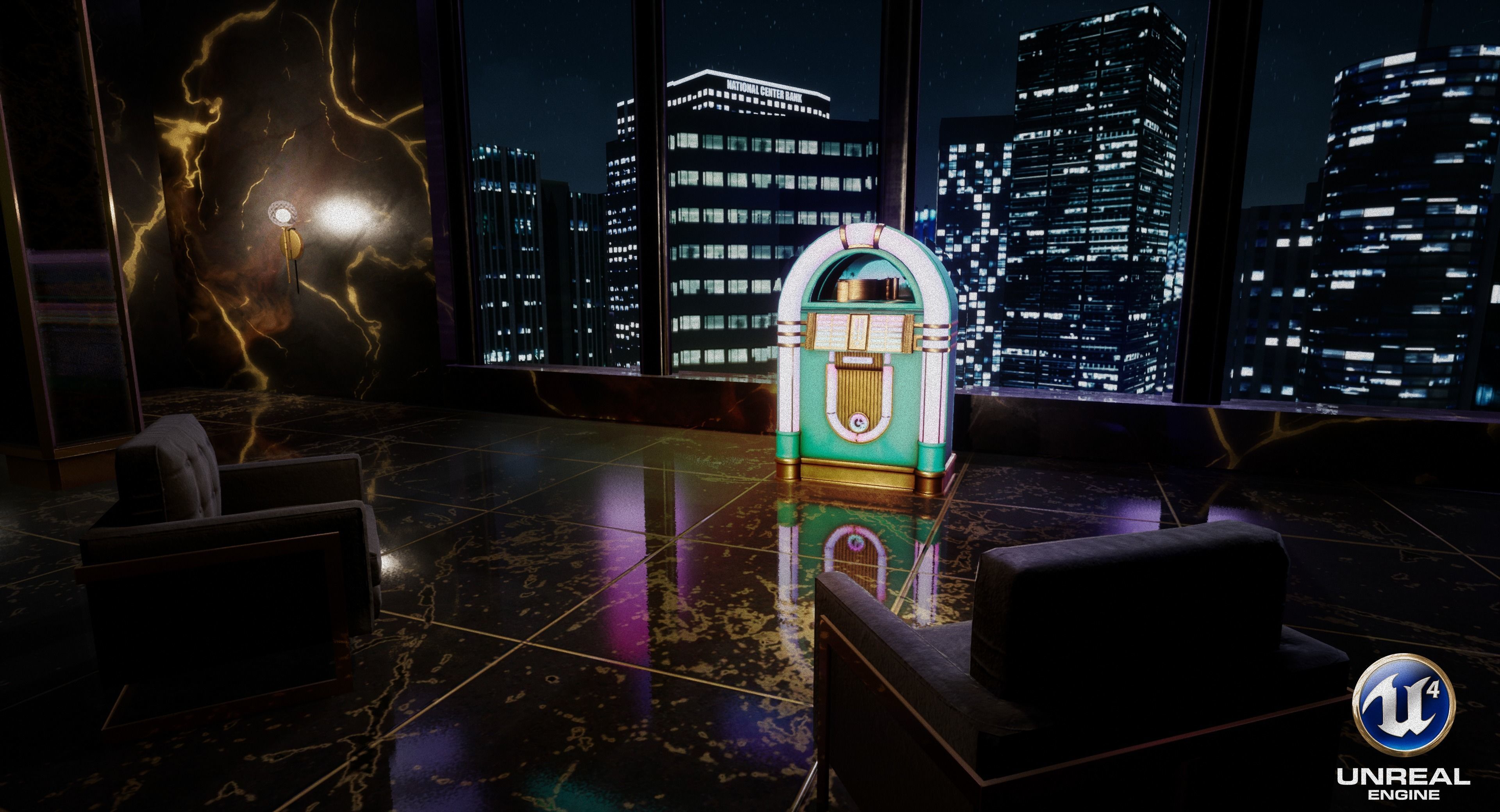 Jukebox retro Low-poly 3D model_13