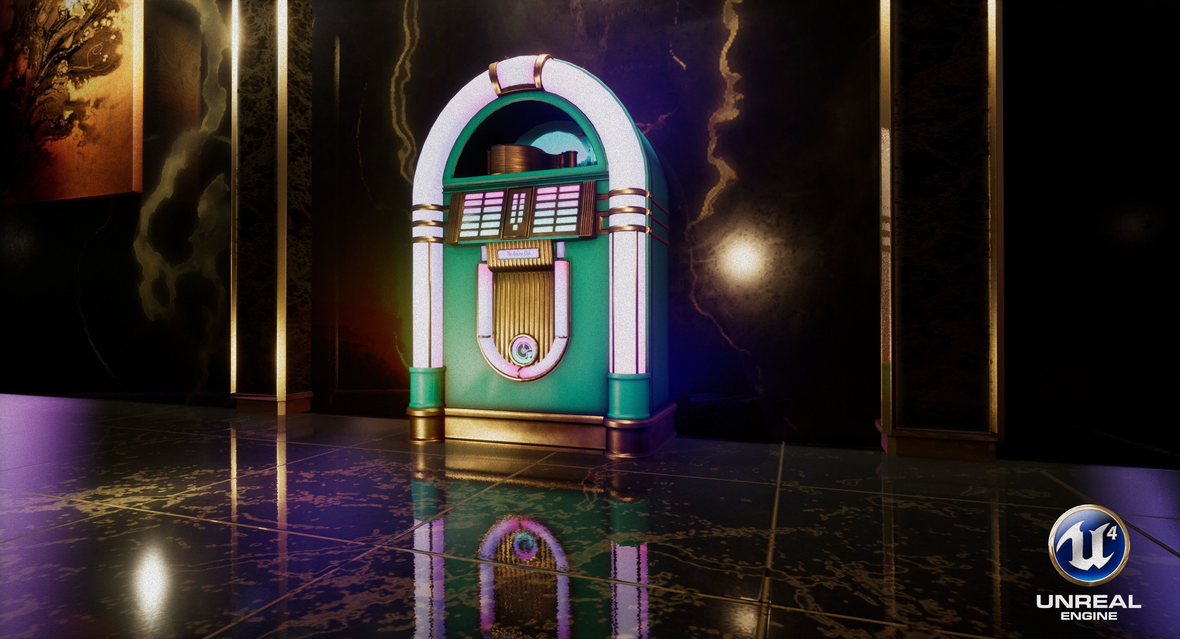 Jukebox retro Low-poly 3D model_12
