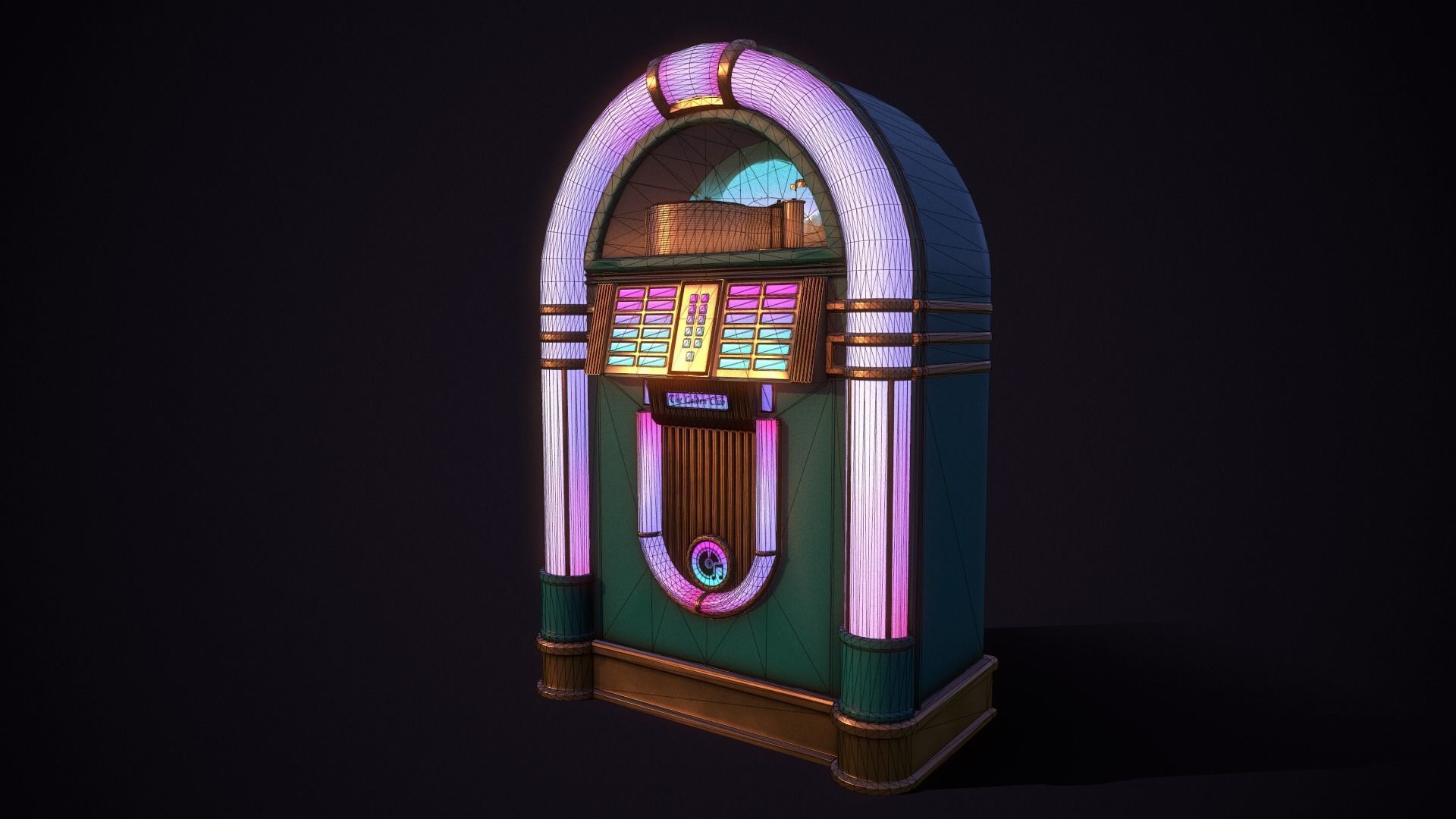 Jukebox retro Low-poly 3D model_8