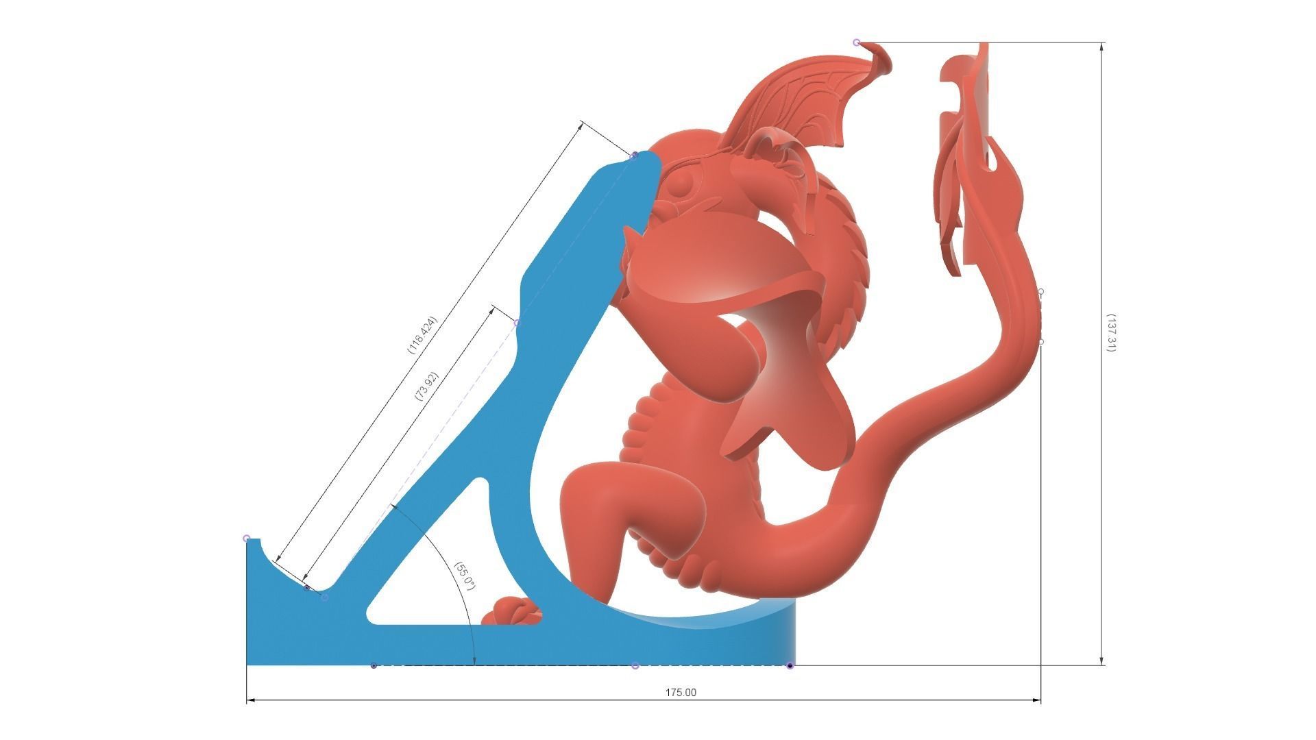 Dragon Phone Stand 3D print model_3