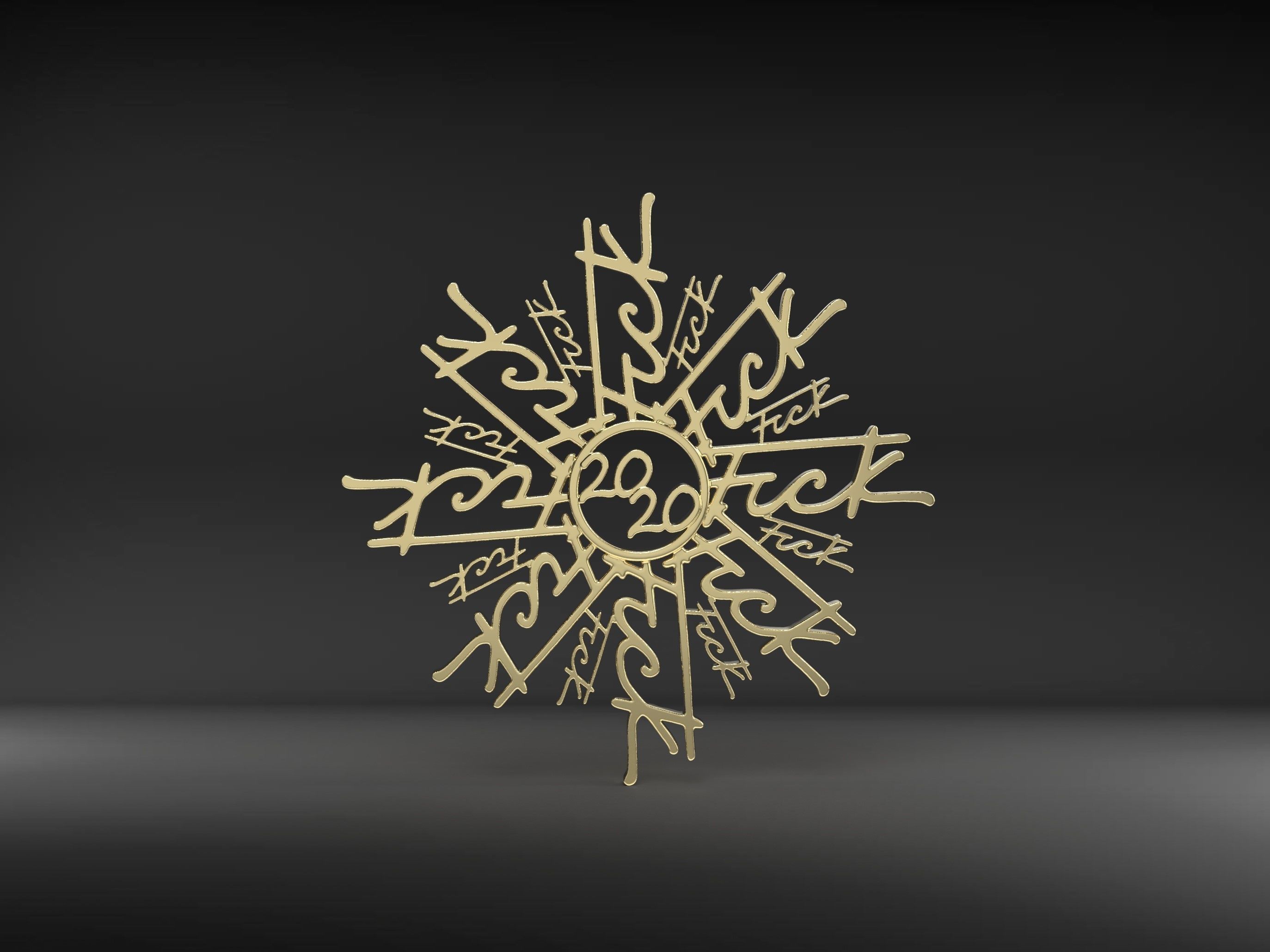 2020 Snowflake 3D print model_3