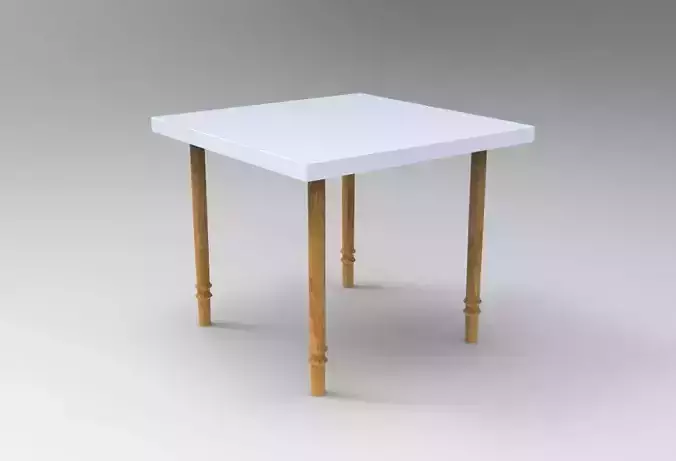 Table with wooden legs