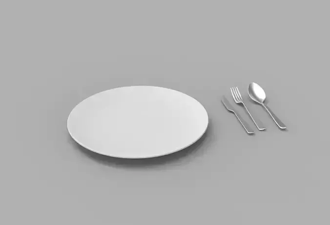 Plate Spoon Low-poly 3D model