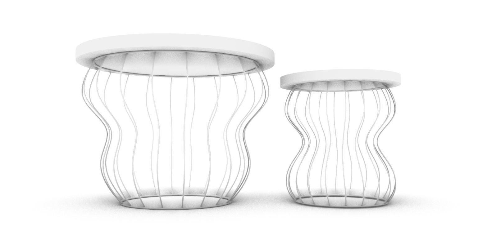 Marble Coffee Table Set Free 3D model_4