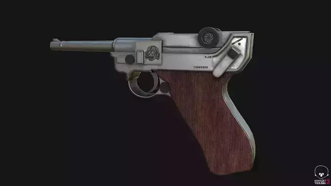 WW2 Luger PBR Low-poly 3D model