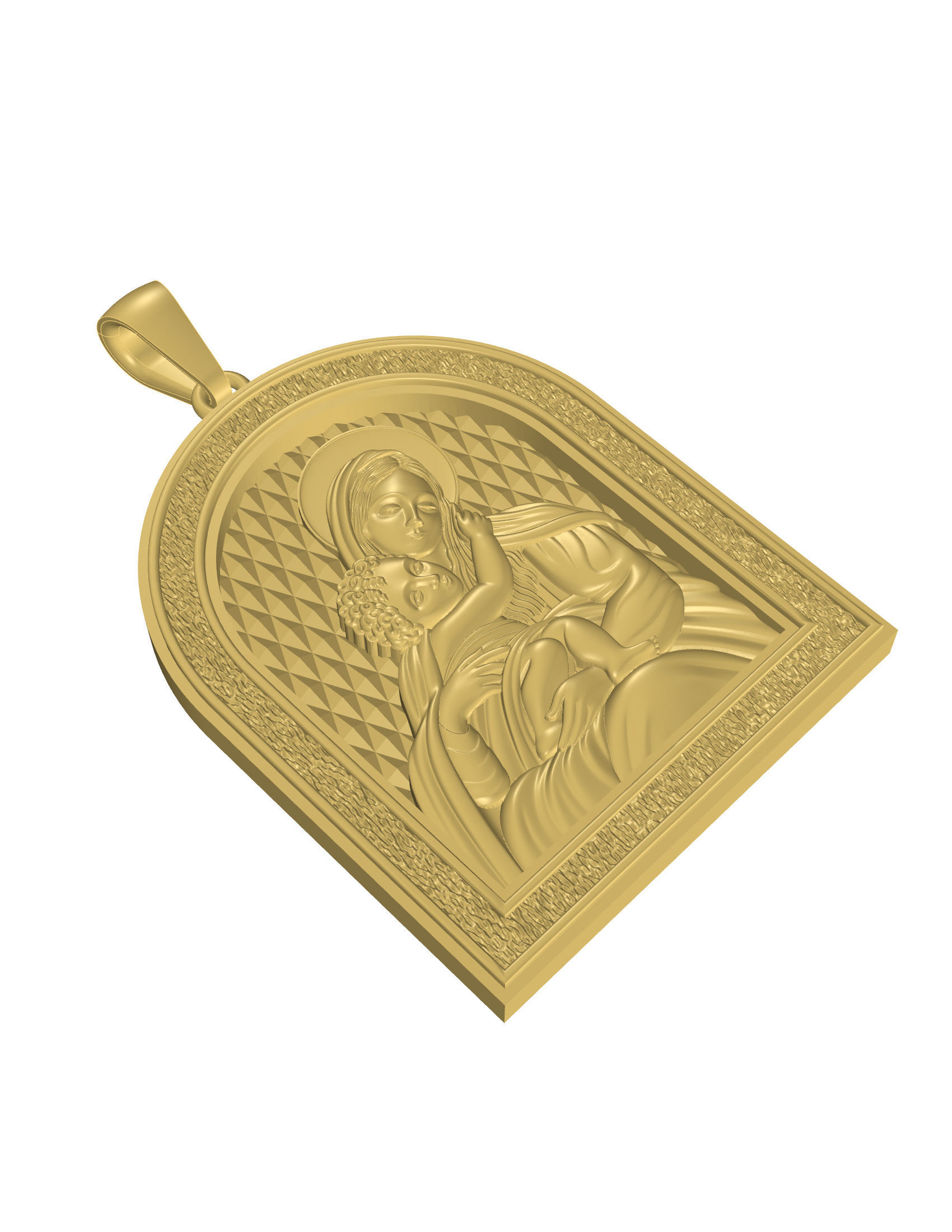 Pendant Mary with Baby Jesus 3D print model_6