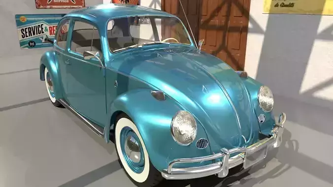 Volkswagen beetle sedan 1963 3D model