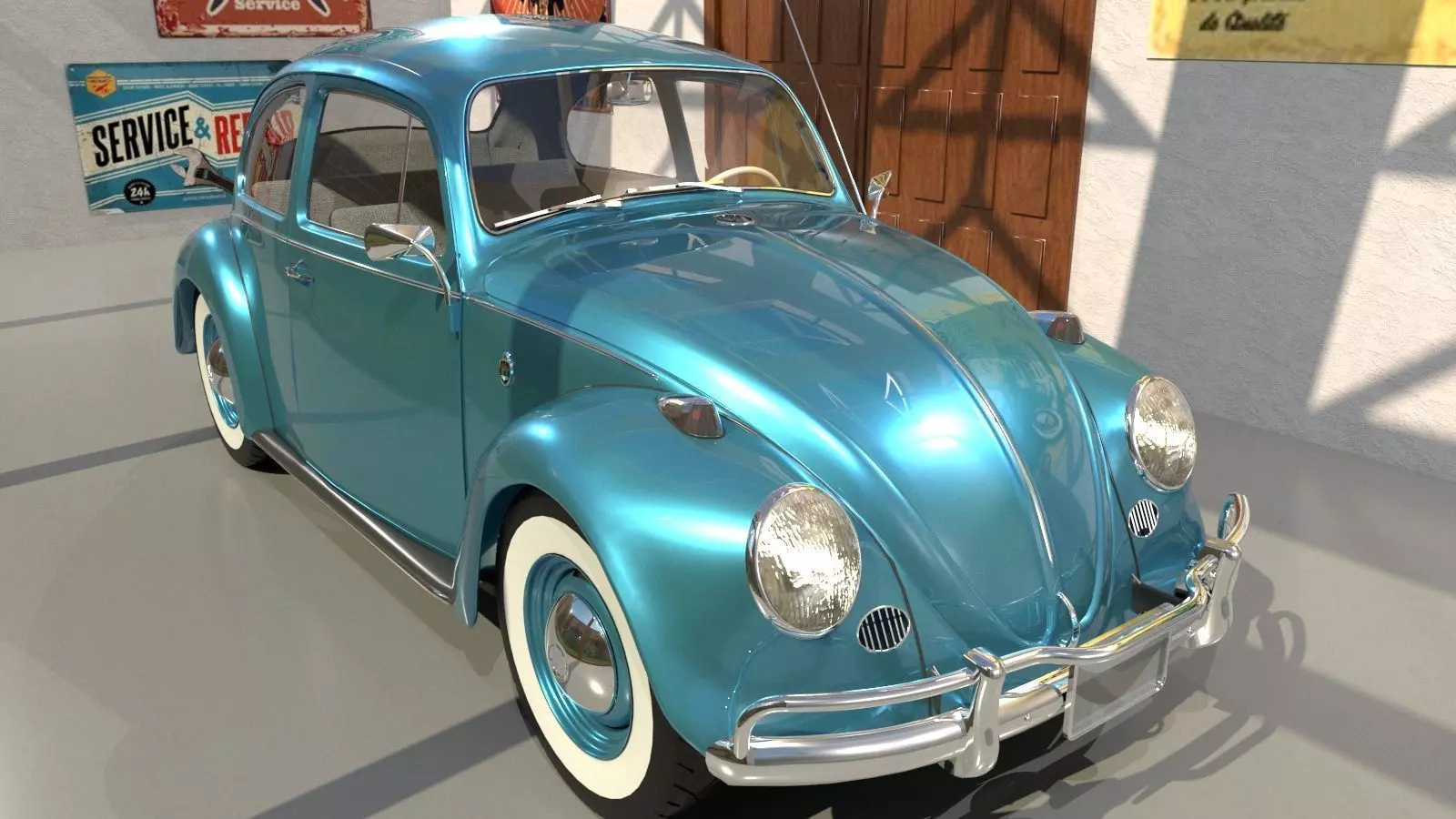 Volkswagen beetle sedan 1963 3D model_0