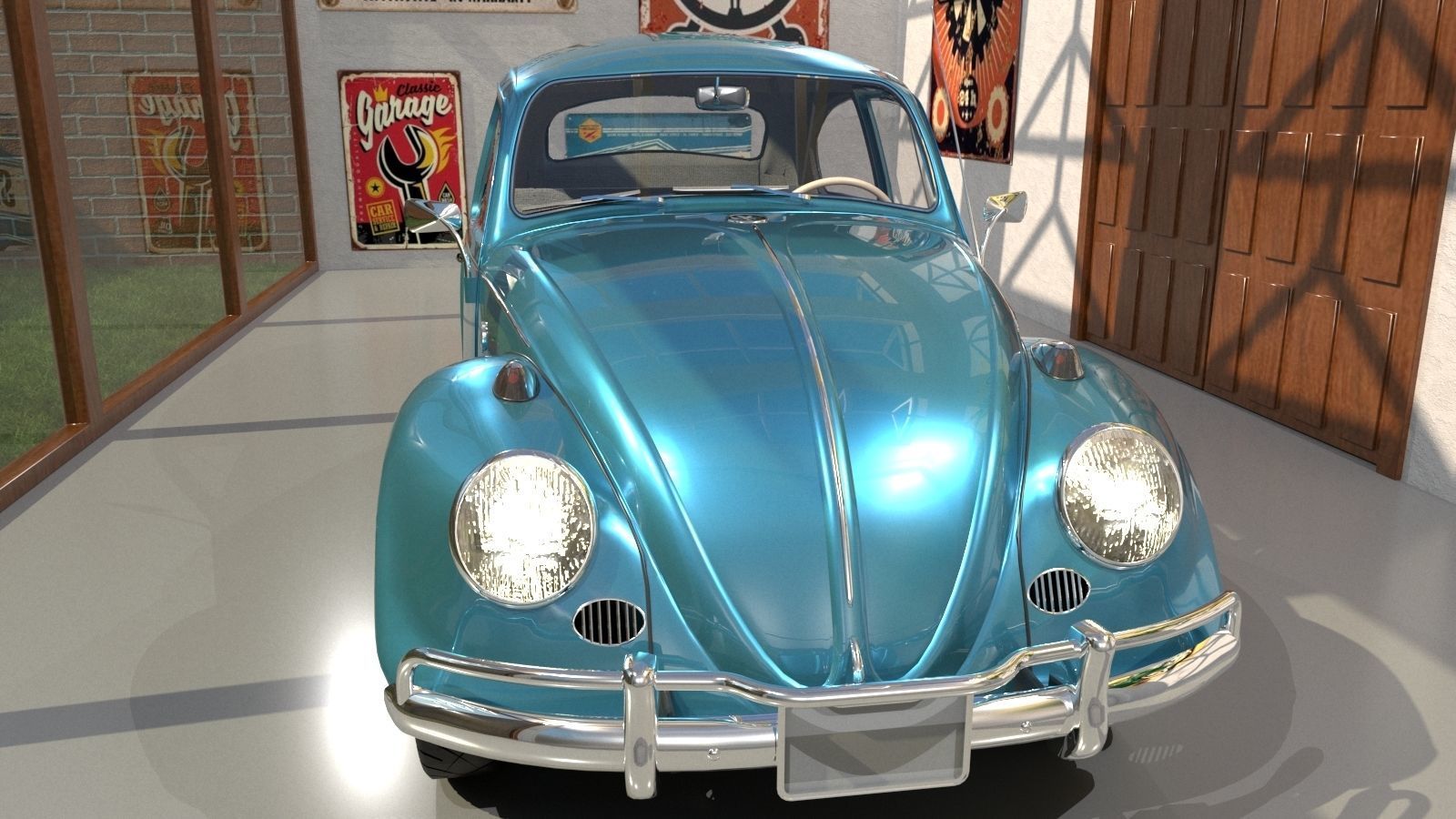 Volkswagen beetle sedan 1963 3D model_3