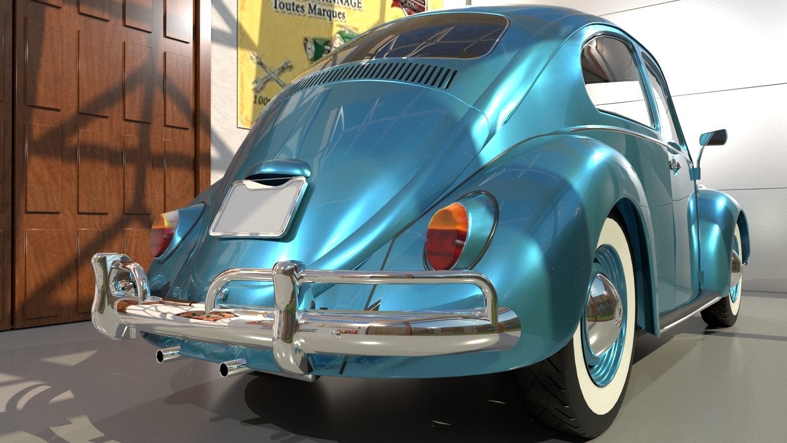 Volkswagen beetle sedan 1963 3D model_5