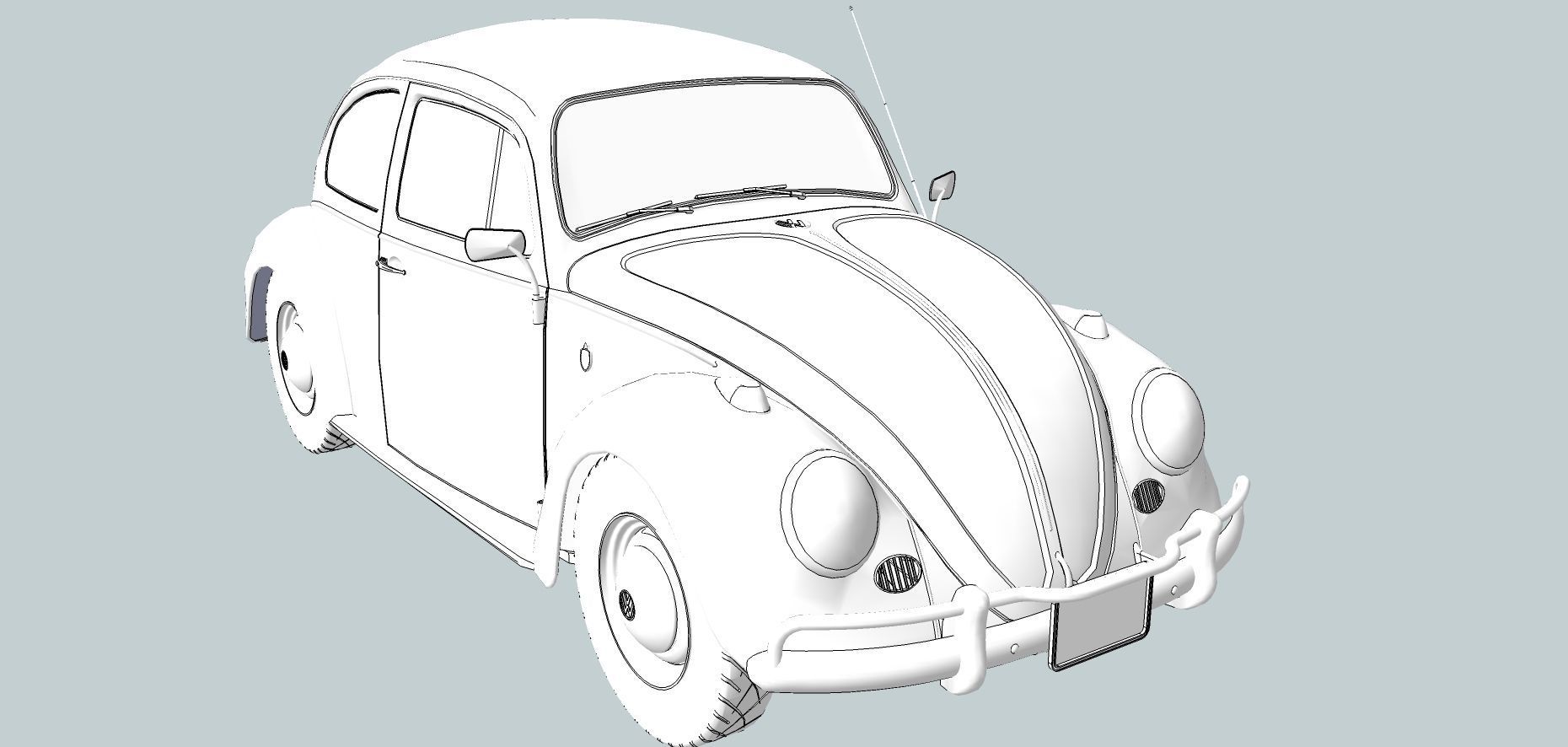 Volkswagen beetle sedan 1963 3D model_21