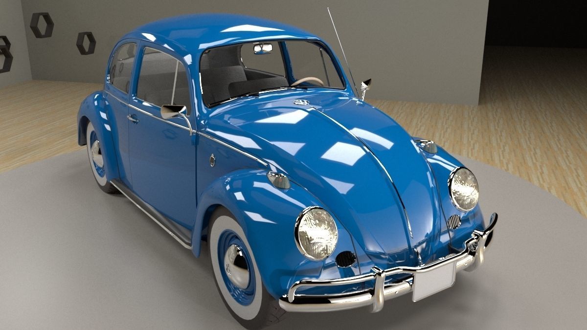Volkswagen beetle sedan 1963 3D model_11