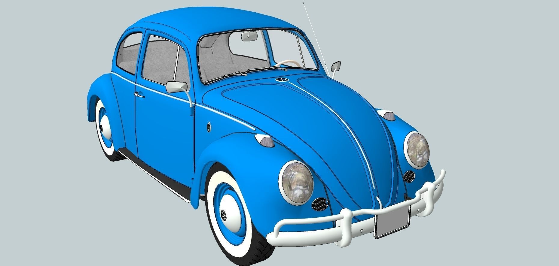 Volkswagen beetle sedan 1963 3D model_17