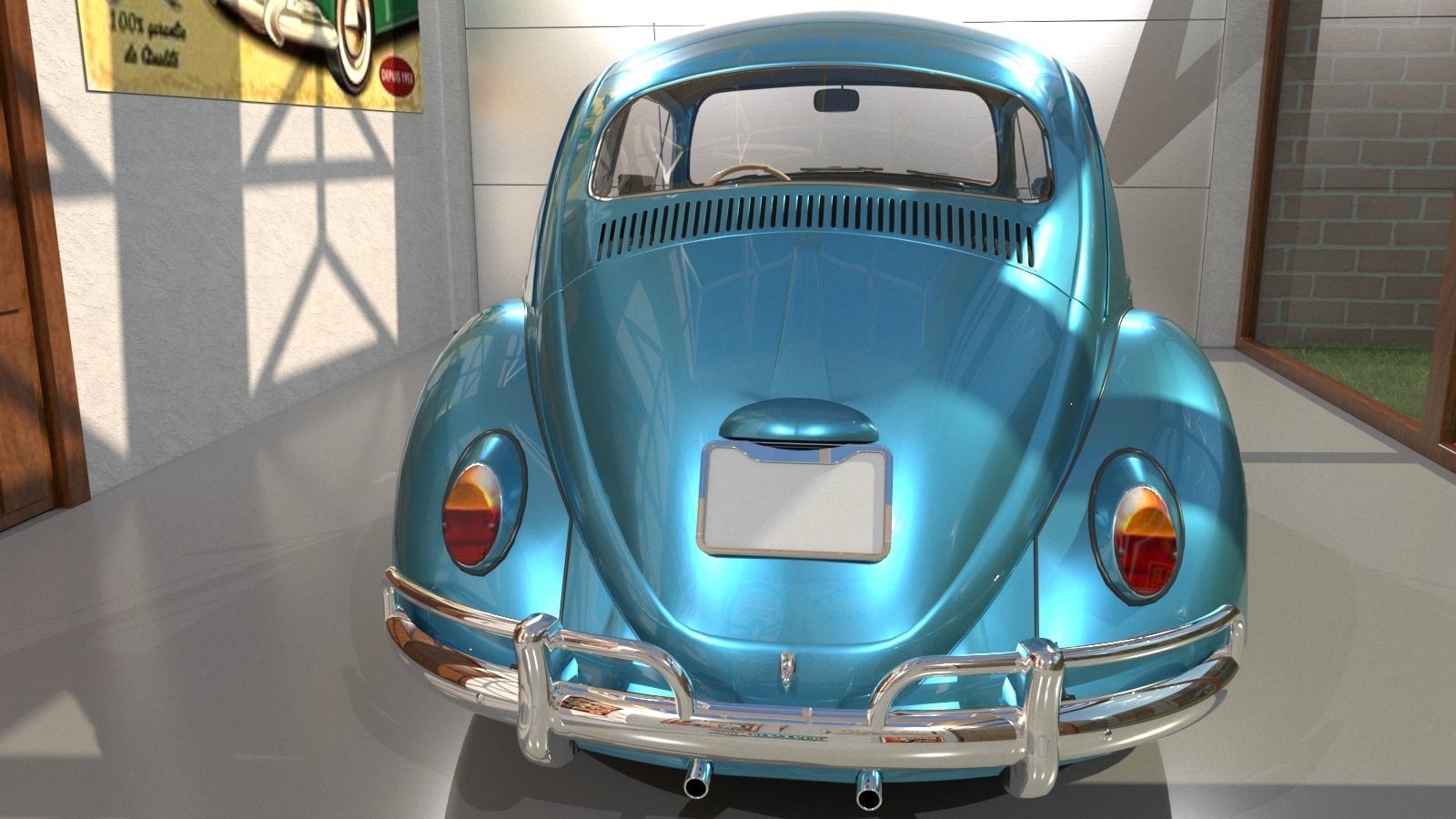 Volkswagen beetle sedan 1963 3D model_4
