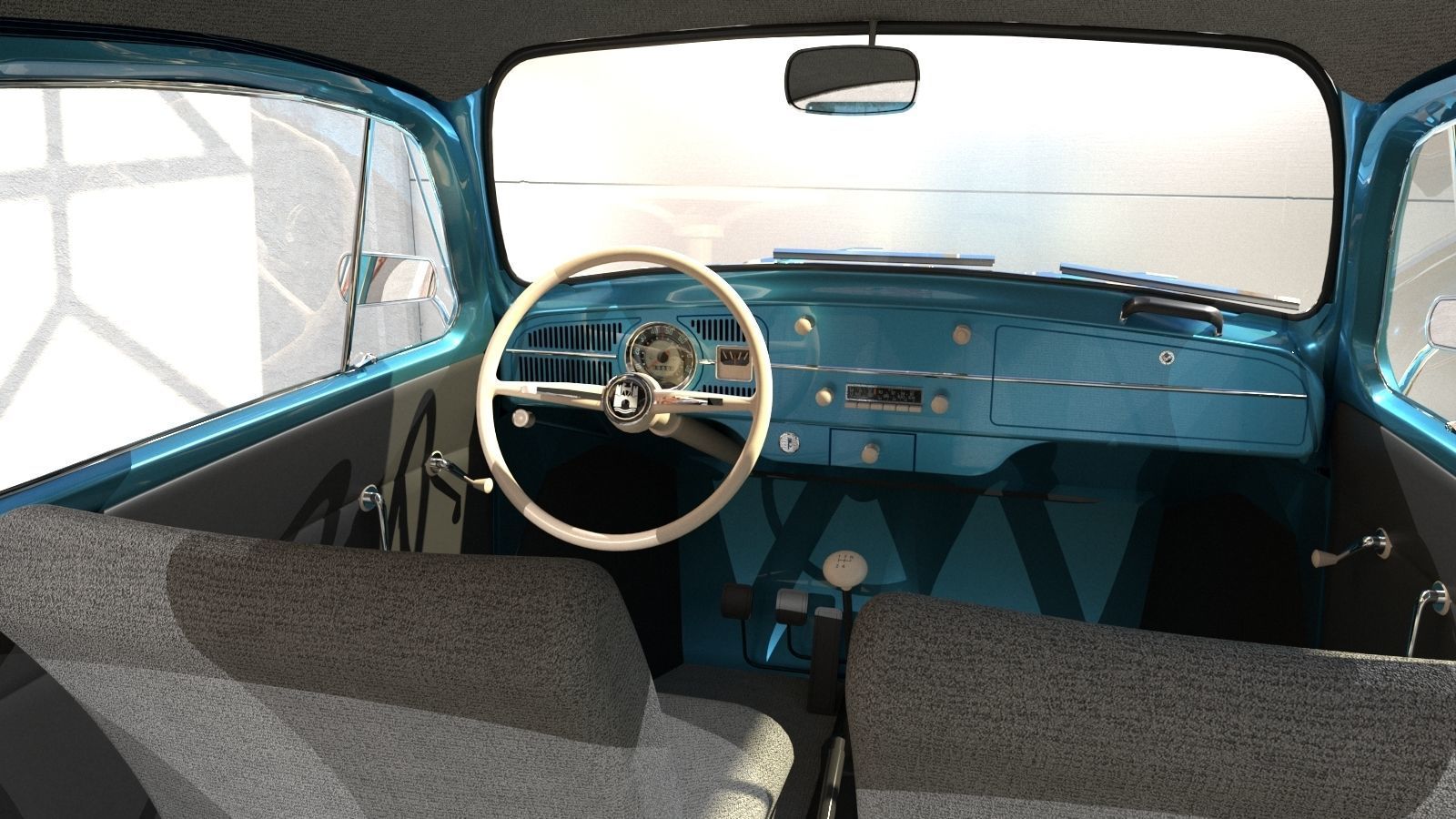 Volkswagen beetle sedan 1963 3D model_9