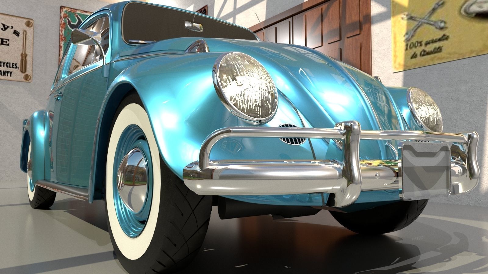 Volkswagen beetle sedan 1963 3D model_6
