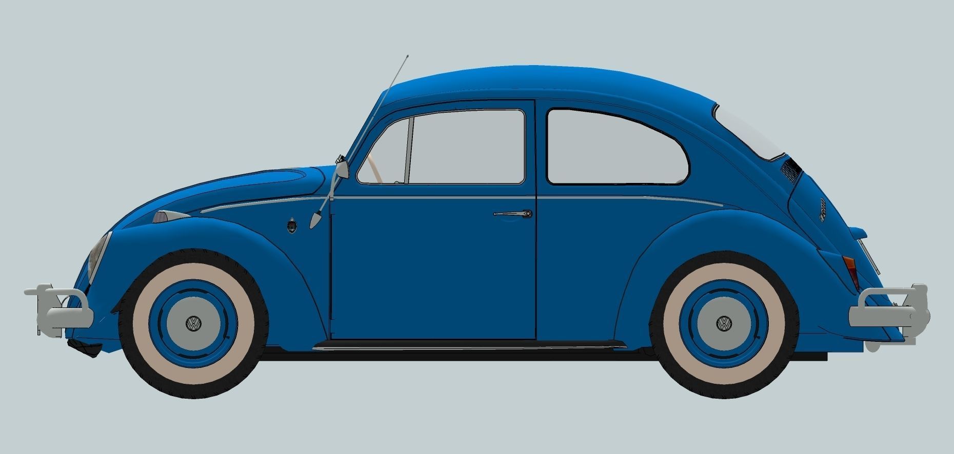 Volkswagen beetle sedan 1963 3D model_24