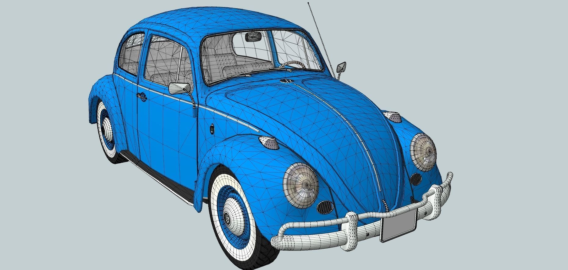 Volkswagen beetle sedan 1963 3D model_18