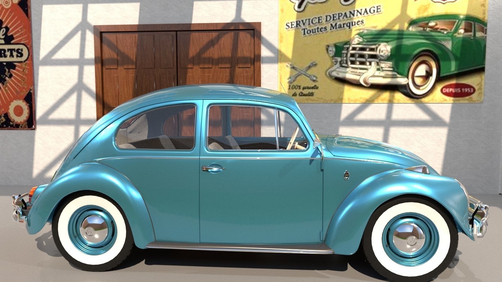 Volkswagen beetle sedan 1963 3D model_2
