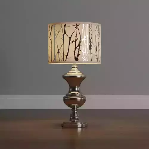 Polished nickel metal lampshade Low-poly 3D model