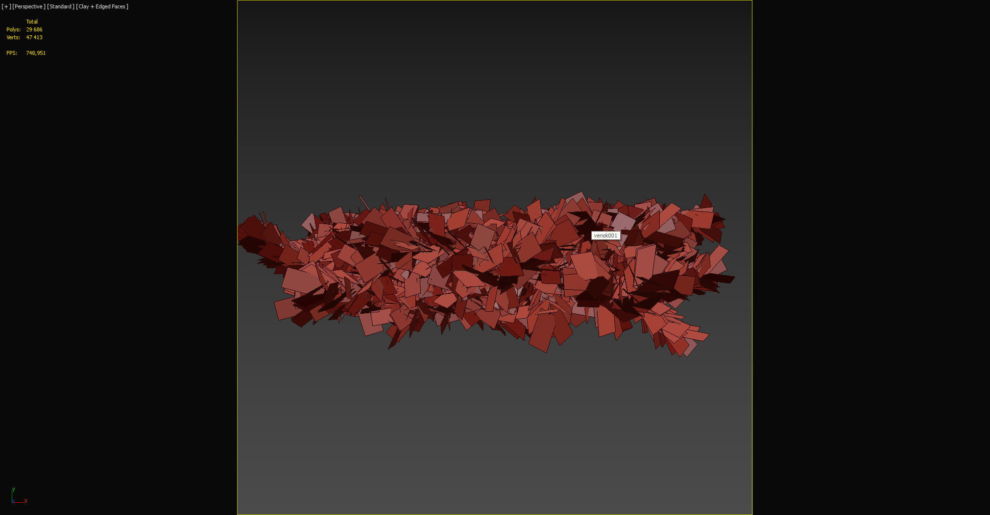 Christmas wreath of coniferous branches 3D model_6