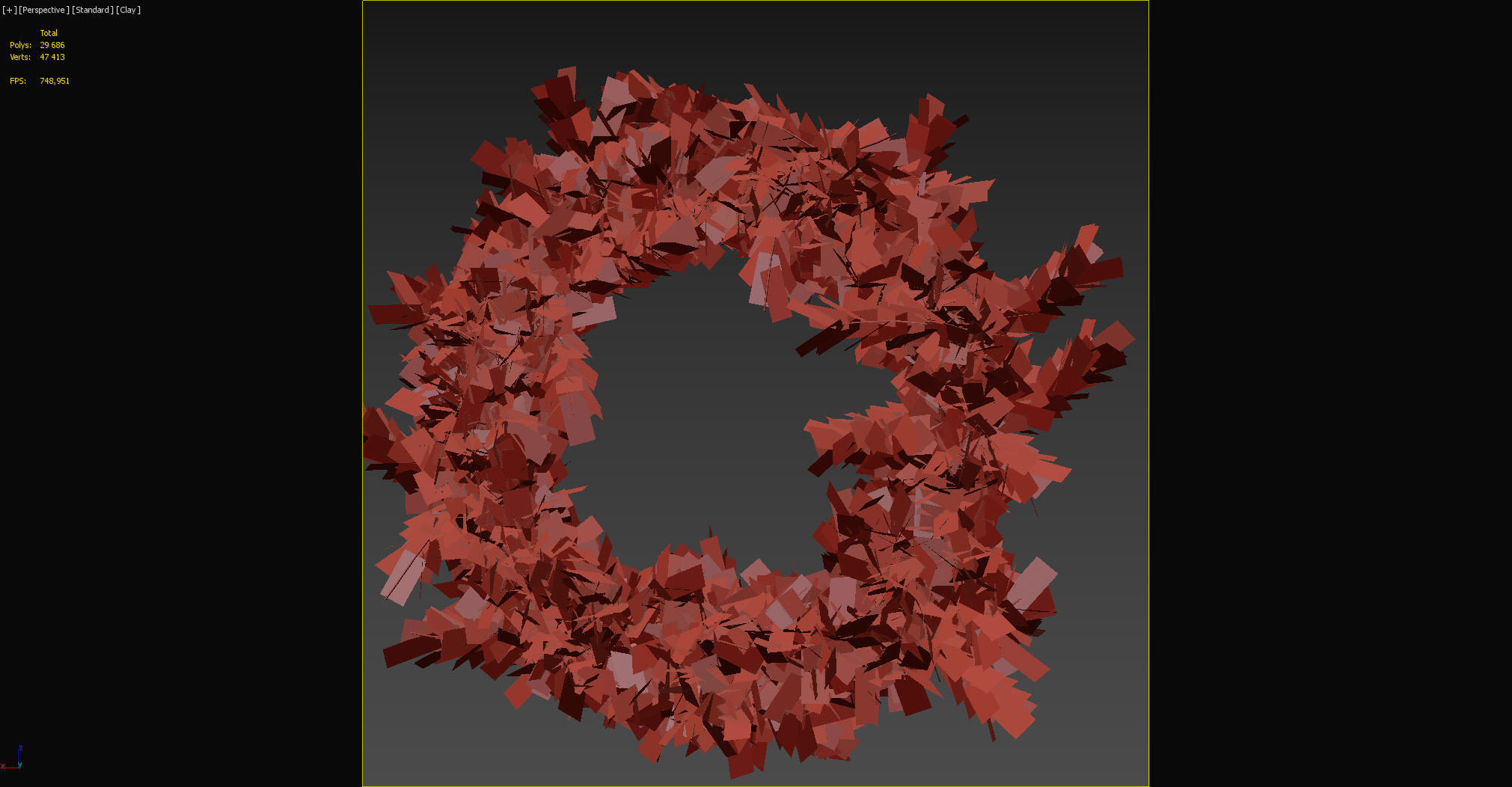 Christmas wreath of coniferous branches 3D model_8