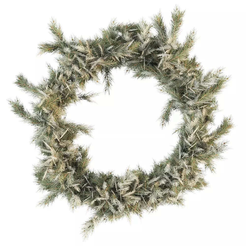 Christmas wreath of coniferous branches 3D model_0