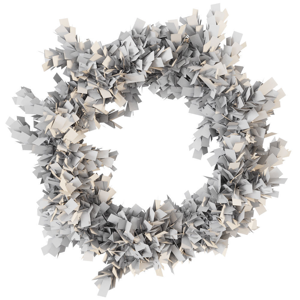 Christmas wreath of coniferous branches 3D model_1